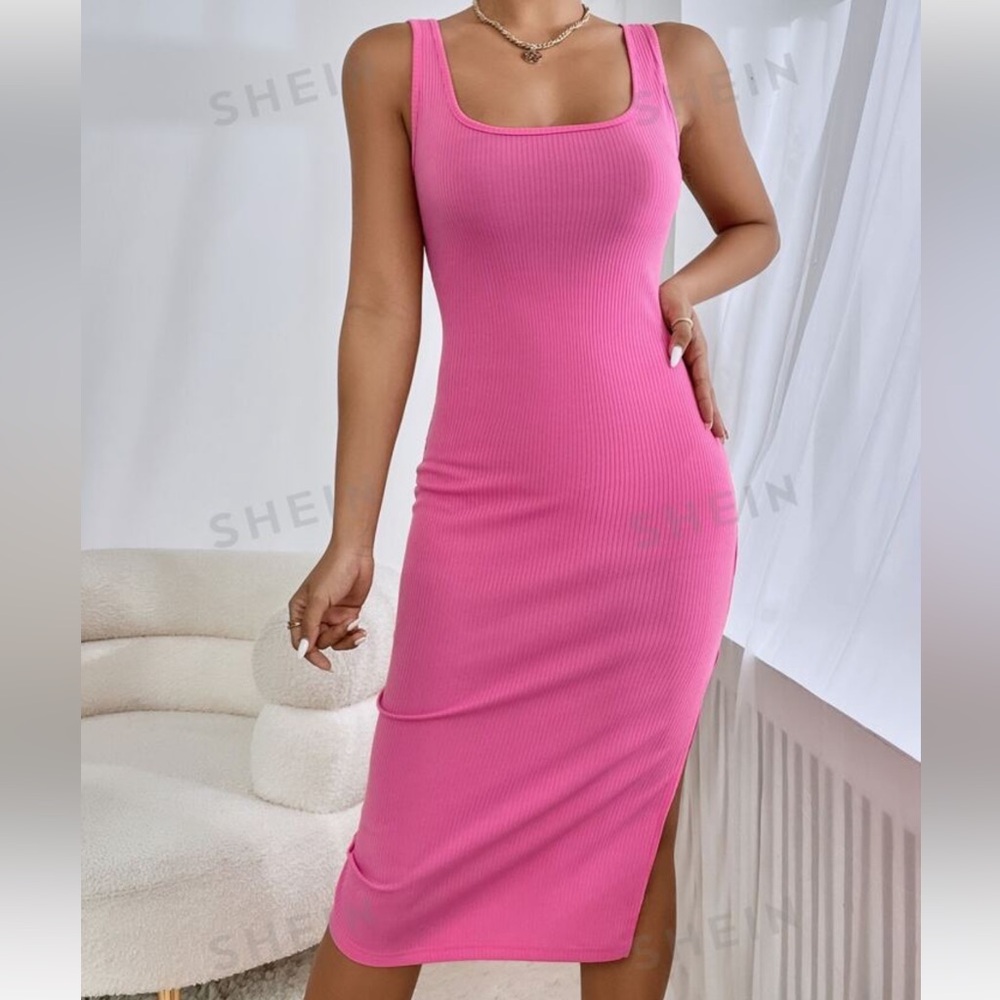 SHEIN Ribbed MIDI Tank Dress (XS)